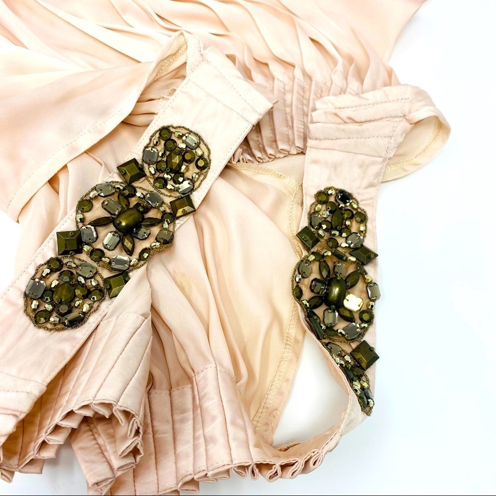 Maternal America Sequin Gathered Cream top Small